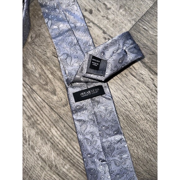Subtle Kenneth COLE AwearNESS men's 100% silk NECKTIE tonal floral jacquard - Picture 3 of 4